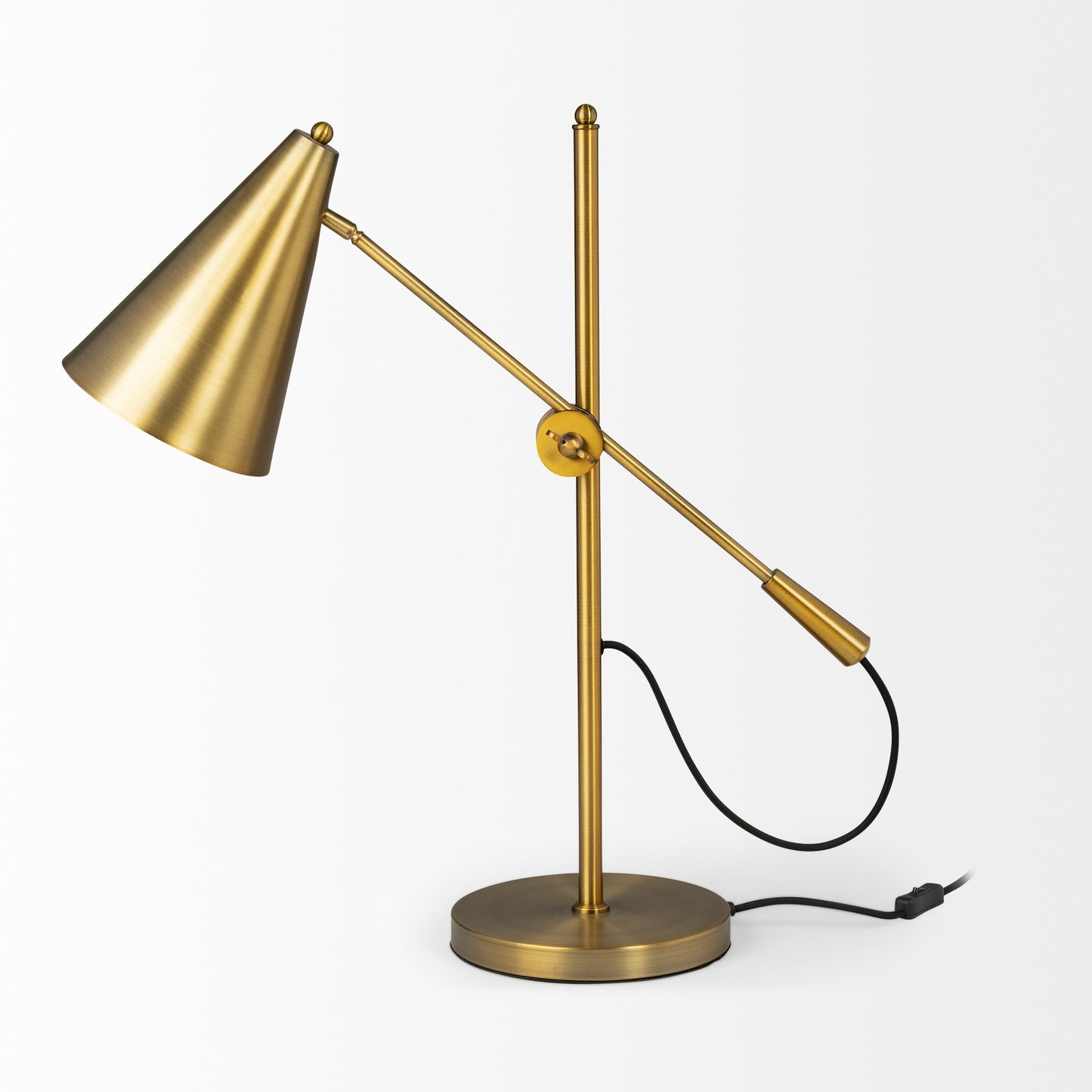 26" Gold Lamp Base LED With Gold Shade