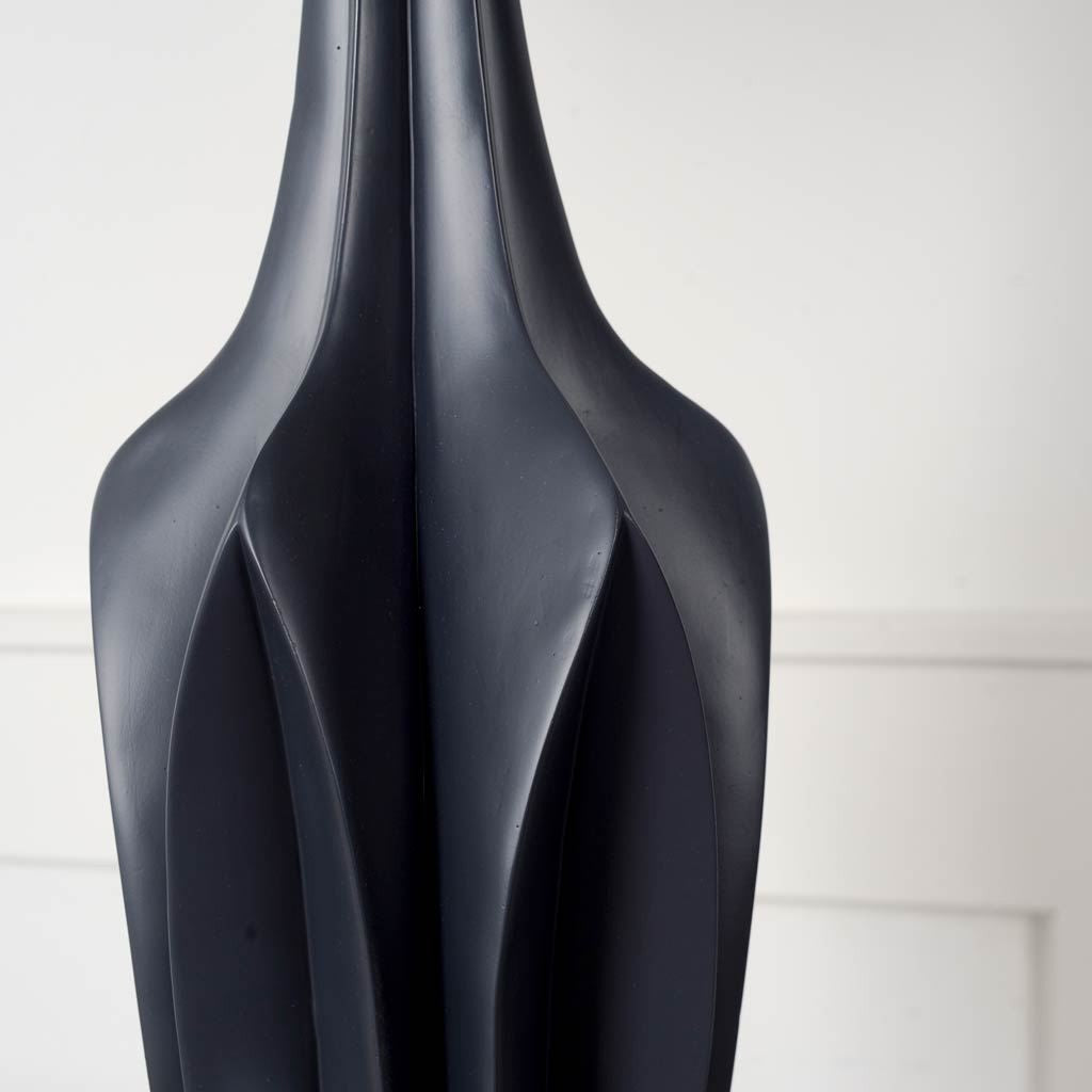 Sculptural Slate Blue Table Lamp