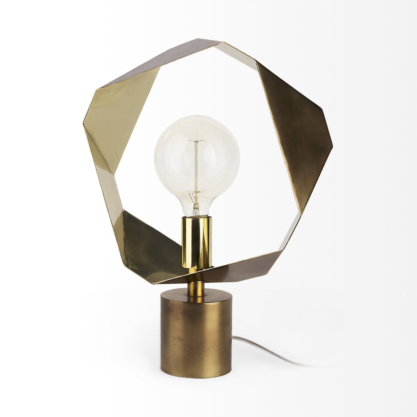 Golden Geometric Halo Table Or Desk Lamp