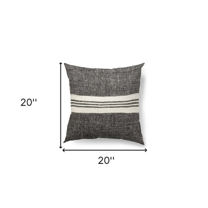 Black And White Stonewash Throw Pillow Cover