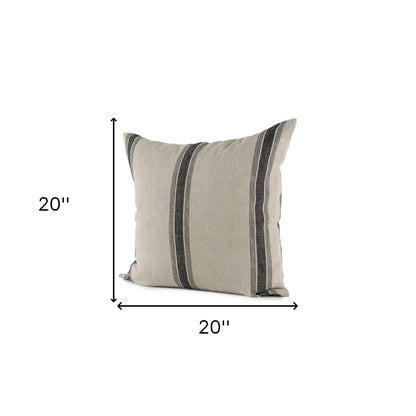 Beige And Black Striped Pillow Cover