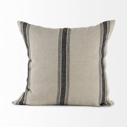 Beige And Black Striped Pillow Cover