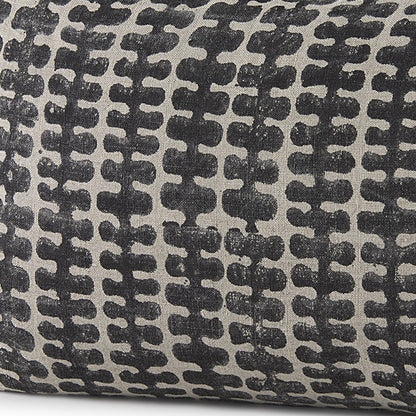 Light Gray And Black Lumbar Throw Pillow Cover