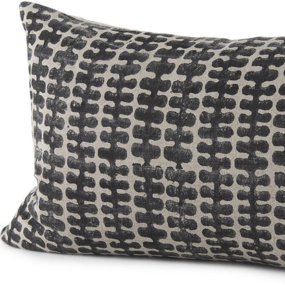 Light Gray And Black Lumbar Throw Pillow Cover