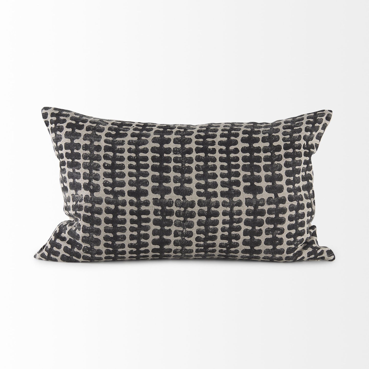 Light Gray And Black Lumbar Throw Pillow Cover