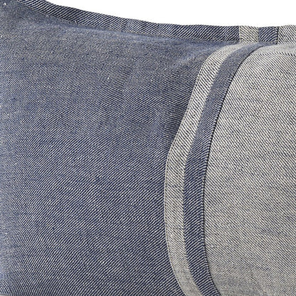 Gray And Blue Color Block Lumbar Pillow Cover