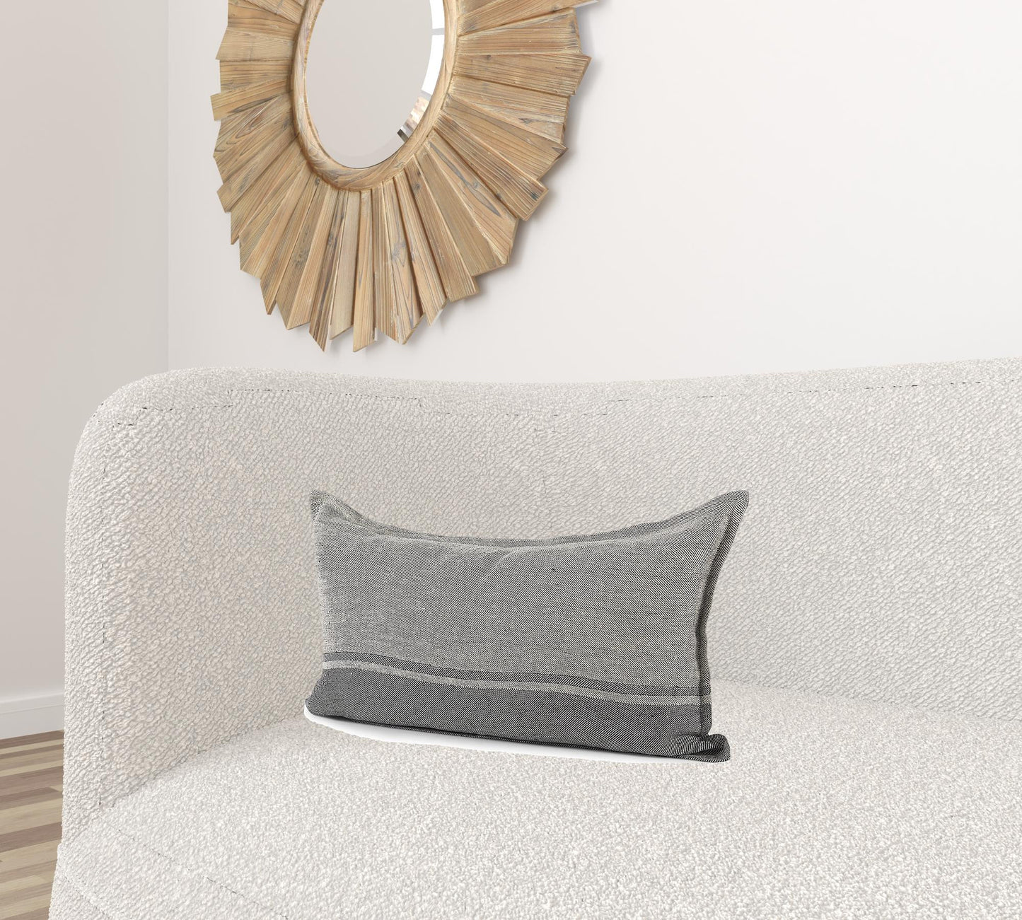 Light And Dark Gray Lumbar Throw Pillow Cover