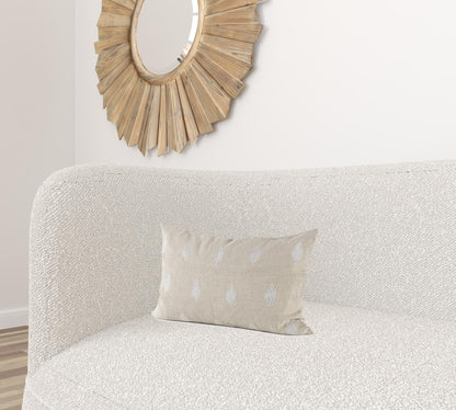 Beige And White Patterned Lumbar Pillow Cover