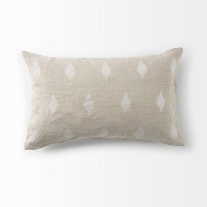 Beige And White Patterned Lumbar Pillow Cover