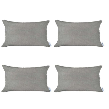 Set Of 4 Cream Jacquard Lumbar Pillow Covers