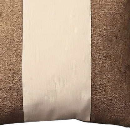 Set of Four Brown and Ivory Throw Pillow Covers