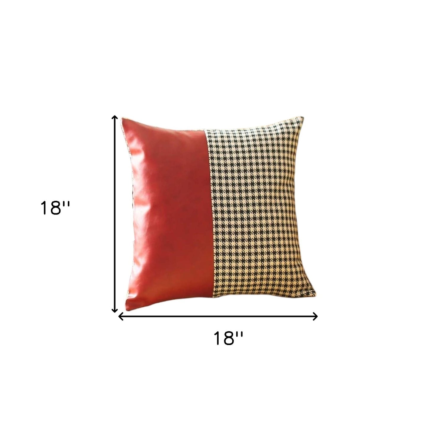 Set Of 4 Red Faux Leather Pillow Covers