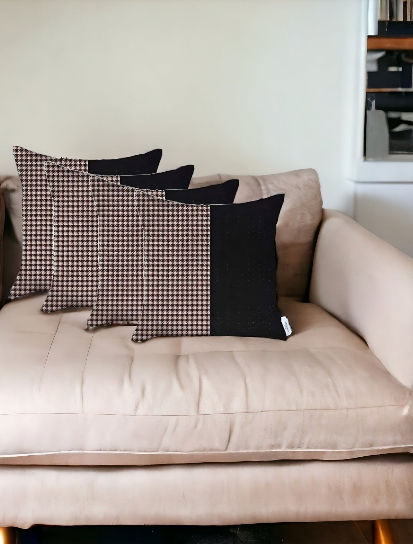 Set of Four 18" Black Throw Pillow Cover