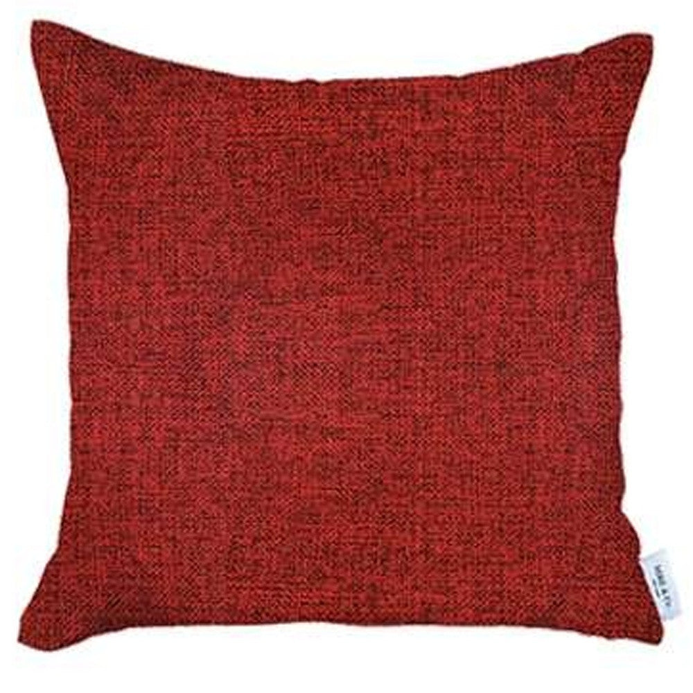 Set Of 4 Red Textured Pillow Covers