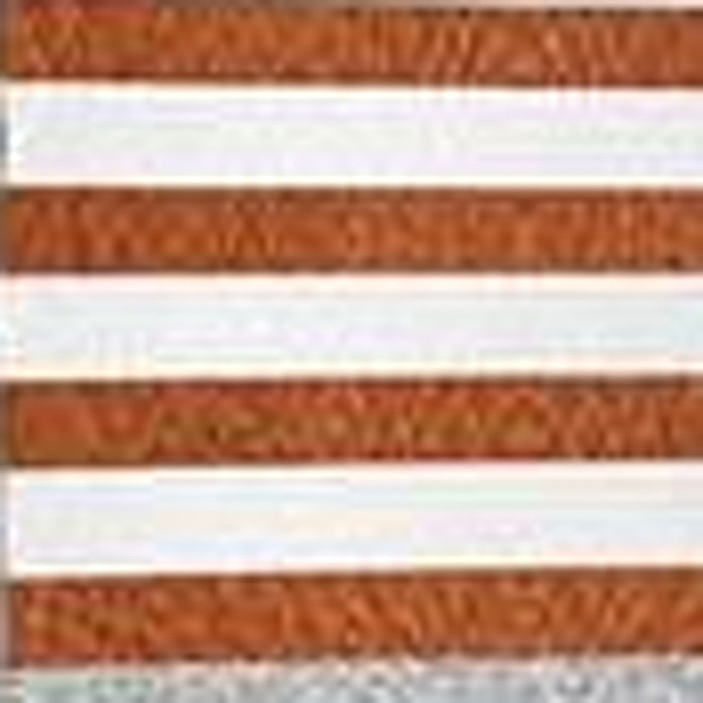 Set Of 4 Orange And Ivory Striped Pillow Covers