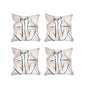 Set Of 4 White Boho Chic Printed Pillow Covers