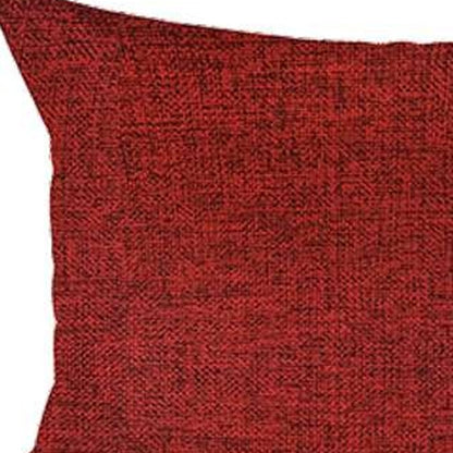 Set Of 2 Red Solid Lumbar Pillow Covers