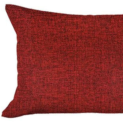 Set Of 2 Red Solid Lumbar Pillow Covers