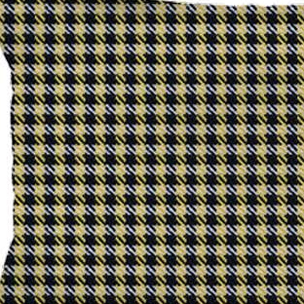 Set of Two 12" X 20" Yellow and Black Houndstooth Polyester Zippered Pillow Cover