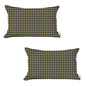 Set of Two 12" X 20" Yellow and Black Houndstooth Polyester Zippered Pillow Cover