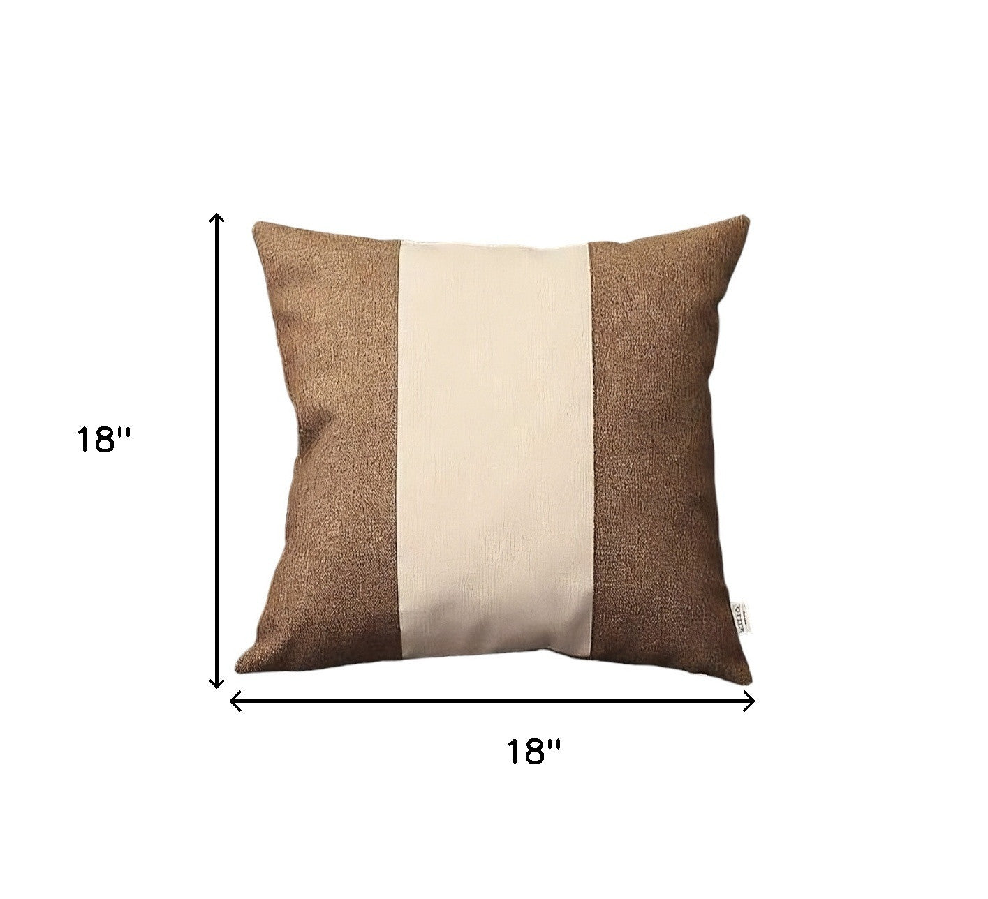 Set of Two 18" Brown and Ivory Throw Pillow Cover