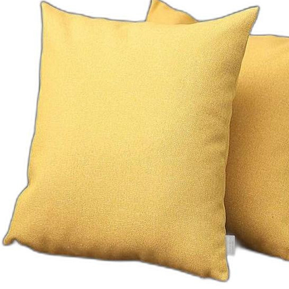 Set Of 2 Yellow Textured Pillow Covers