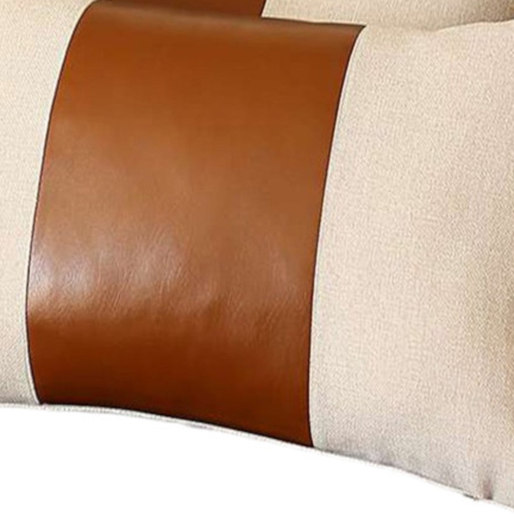 Set of Two 12" X 20" Ivory and Brown Throw Pillow Cover