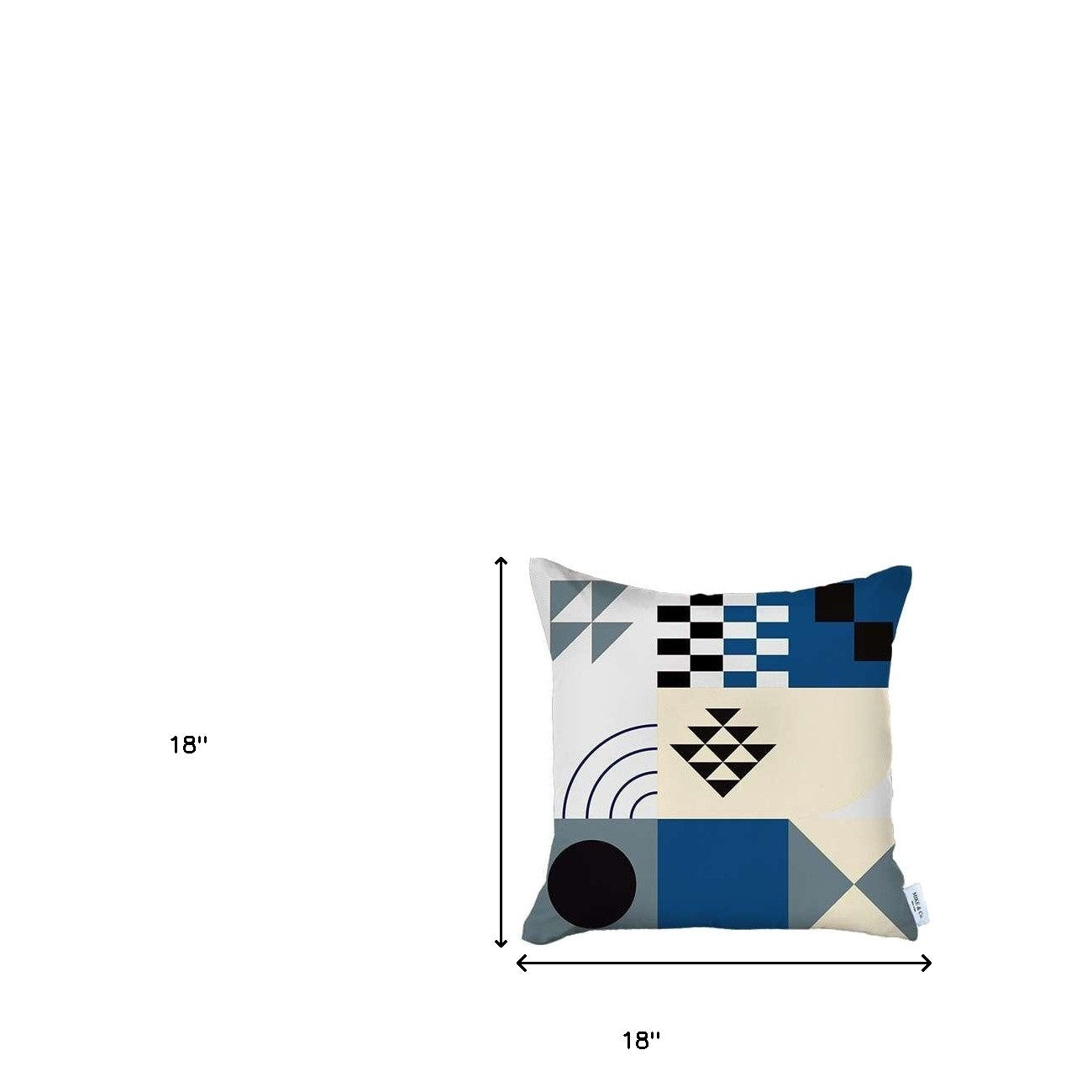 Set Of 2 Blue And Ivory Printed Pillow Covers