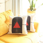 Set Of 2 Red Geometric Printed Pillow Covers