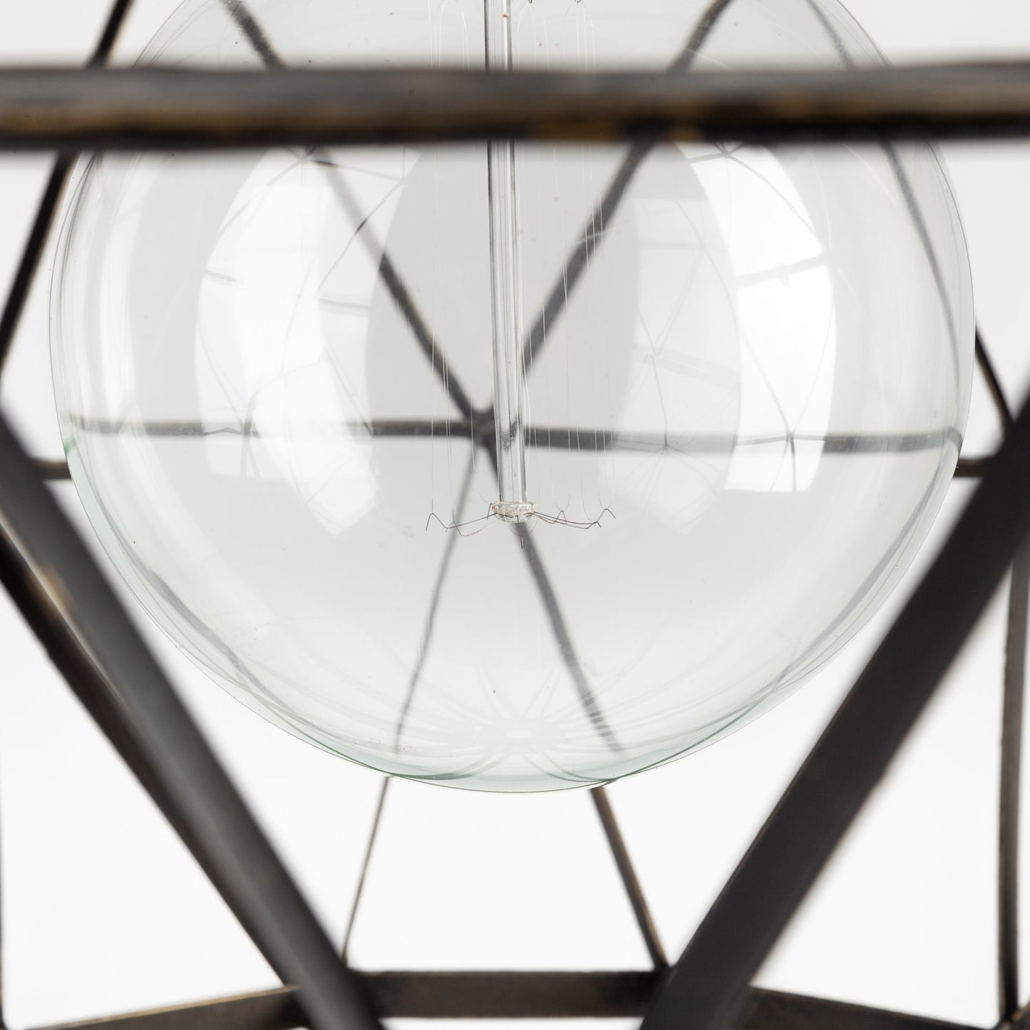 Black Metal Geometric Globe Hanging Light