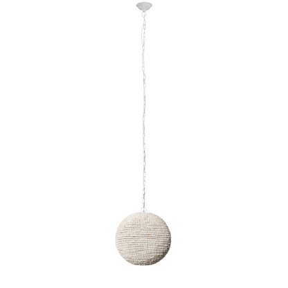 Whitewash Beaded Ball Hanging Light