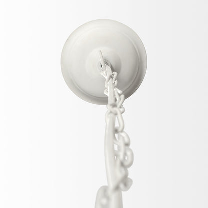 Whitewash Beaded Ball Hanging Light