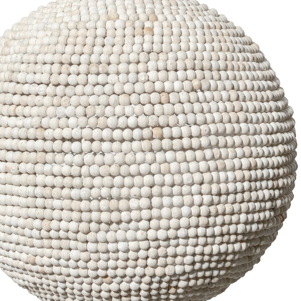 Whitewash Beaded Ball Hanging Light