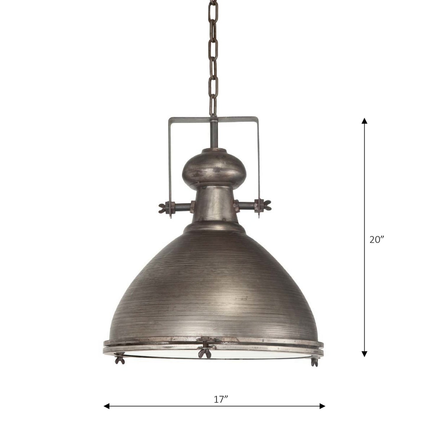 Industrial Gray Metal Hanging Pendant Light