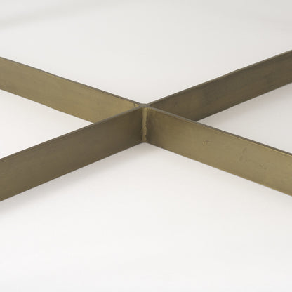 34" Beige Metal Square Coffee Table