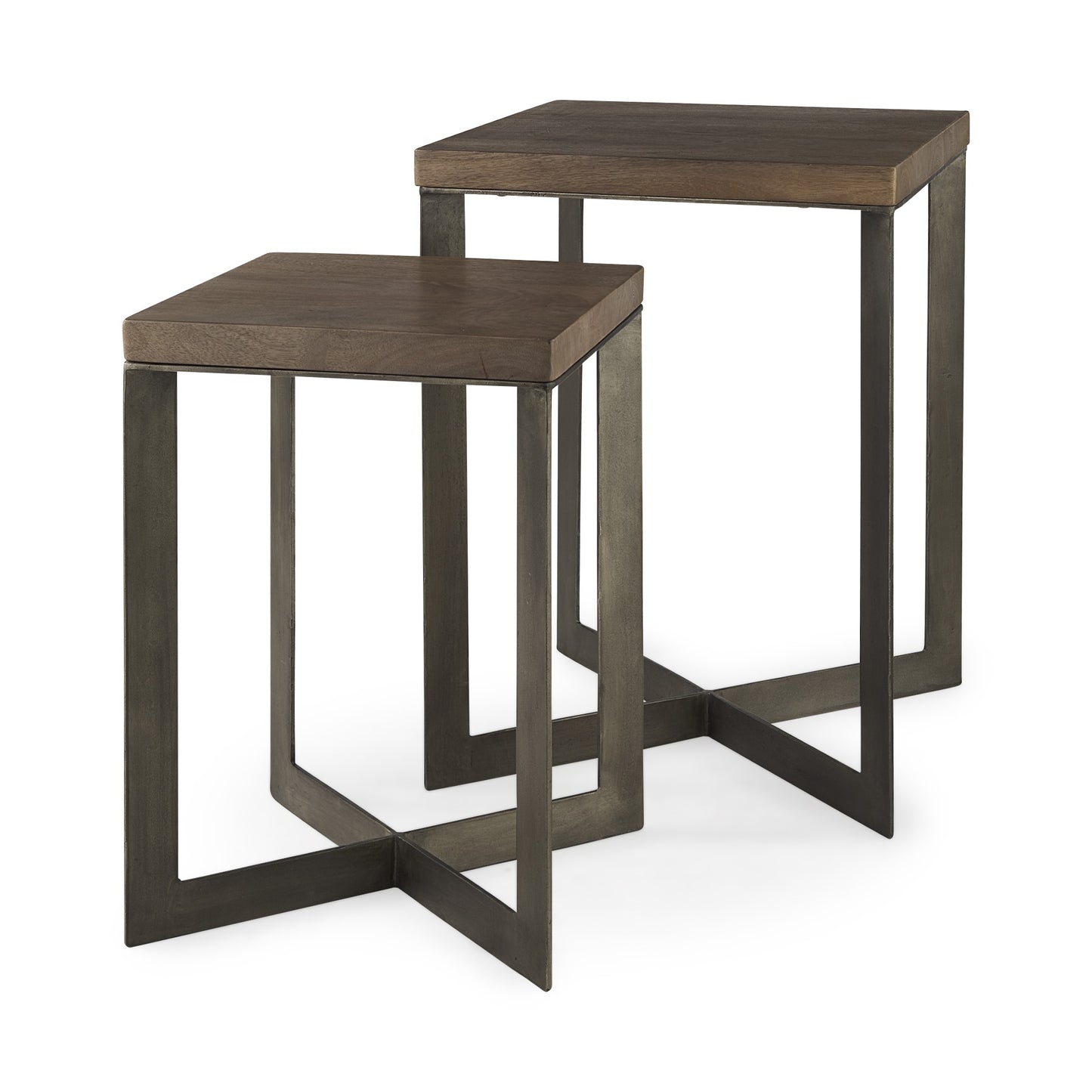 26" Brown Solid Wood Square End Table