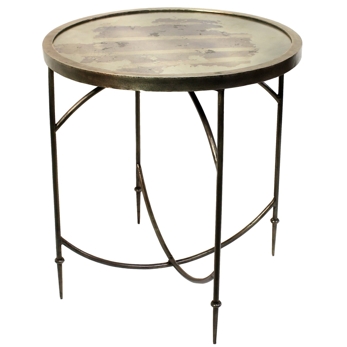 25" Nickel Iron Round End Table