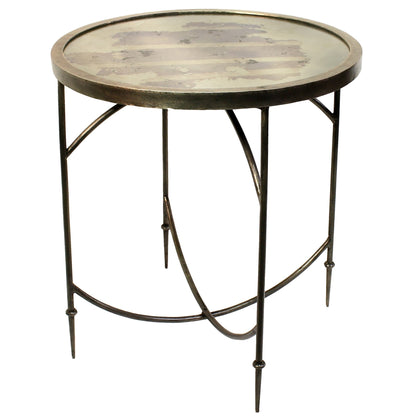 25" Nickel Iron Round End Table