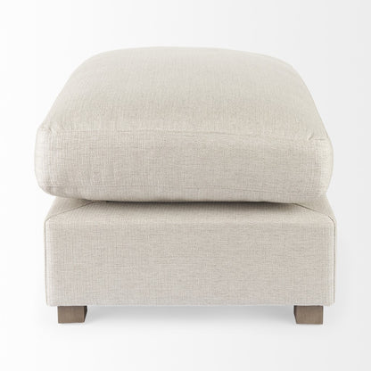 26" Beige Polyester And Brown Cocktail Ottoman