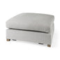 39" Light Gray Polyester And Brown Cocktail Ottoman