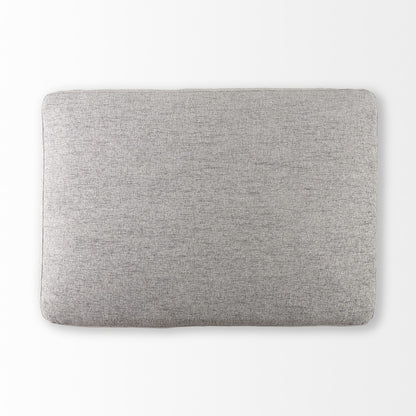 26" Gray Polyester And Brown Cocktail Ottoman