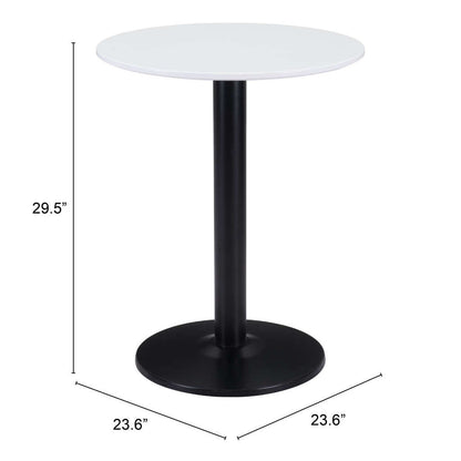 24" Black And White Round End Table