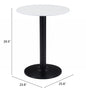 24" Black And White Round End Table