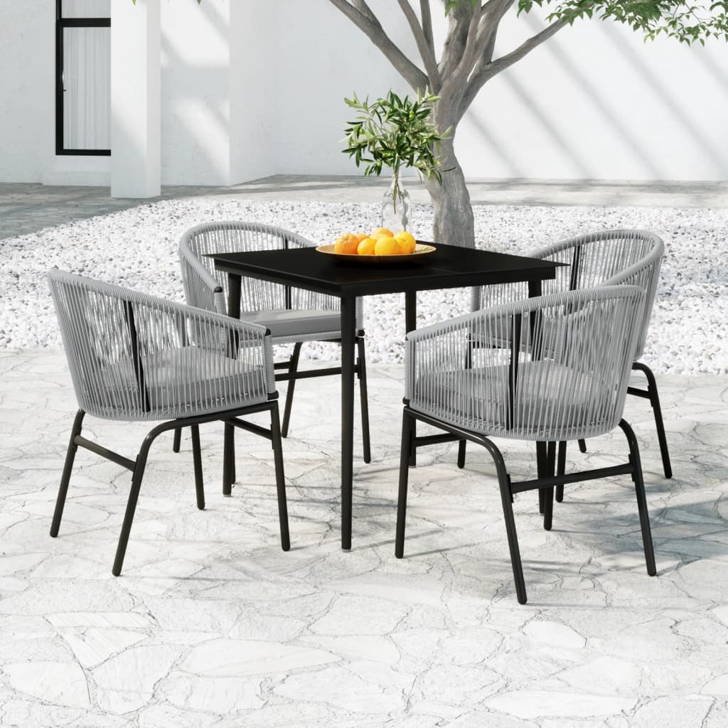 5 Piece Patio Dining Set Gray