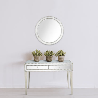 48" Silver Mirrored Glass Console Table