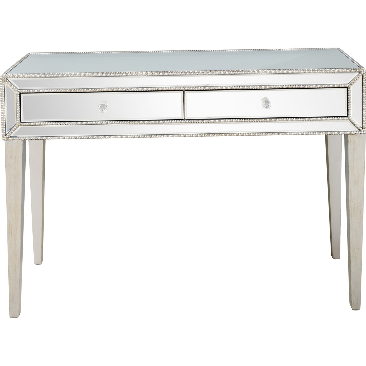 48" Silver Mirrored Glass Console Table