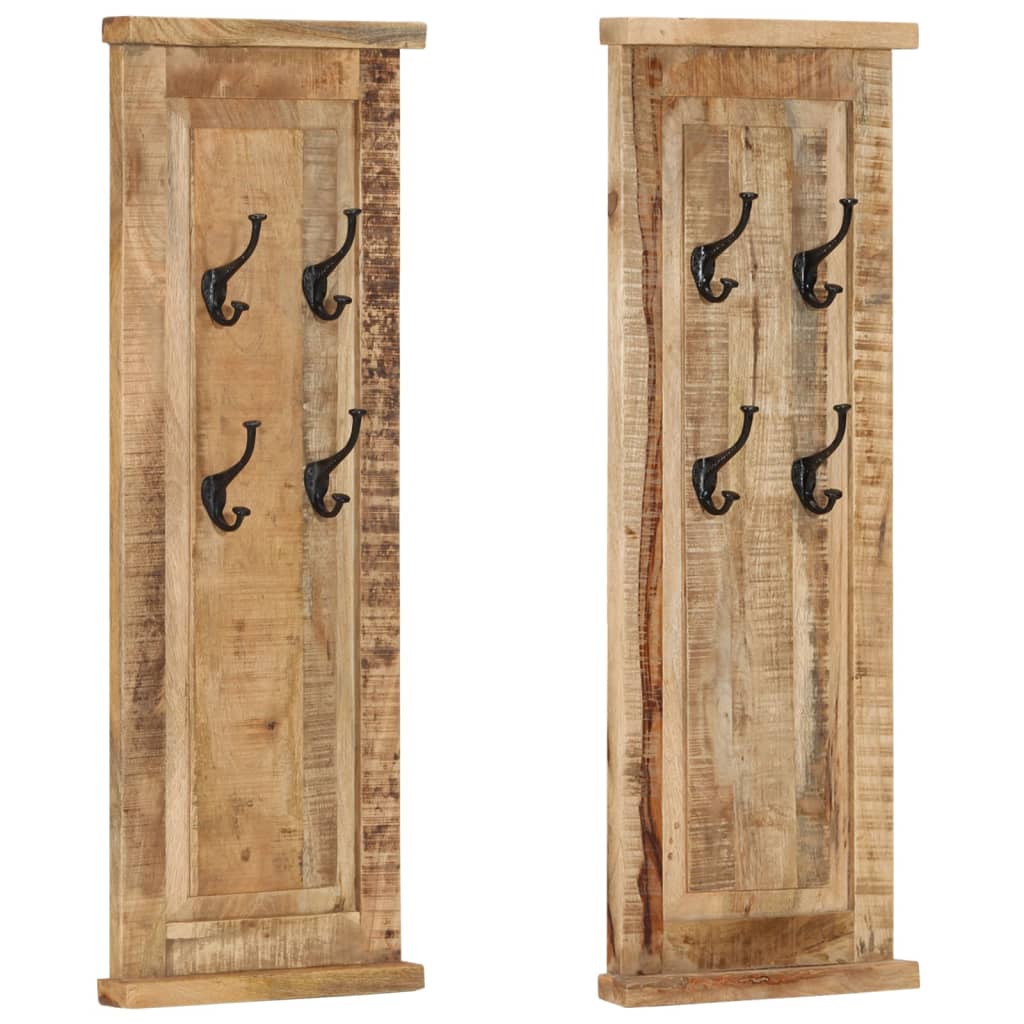 Coat Racks 2 pcs Solid Reclaimed Wood 15"x39.4"