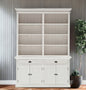 87" White Solid Wood Side Board with Hutch