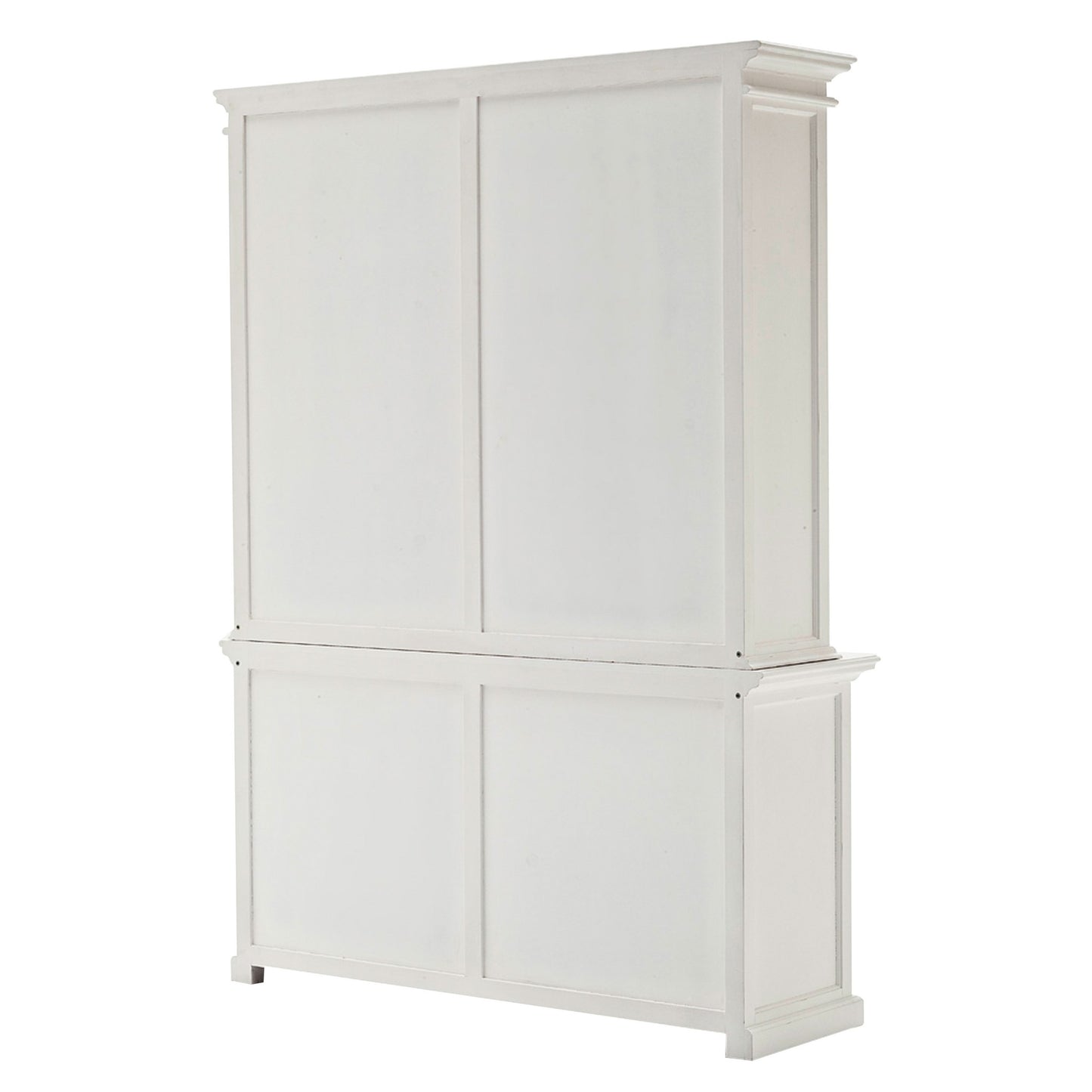 87" White Solid Wood Side Board with Hutch