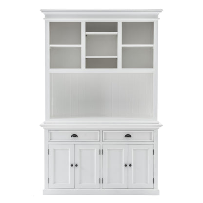 87" White Solid Wood Adjustable Two Tier Bookcase